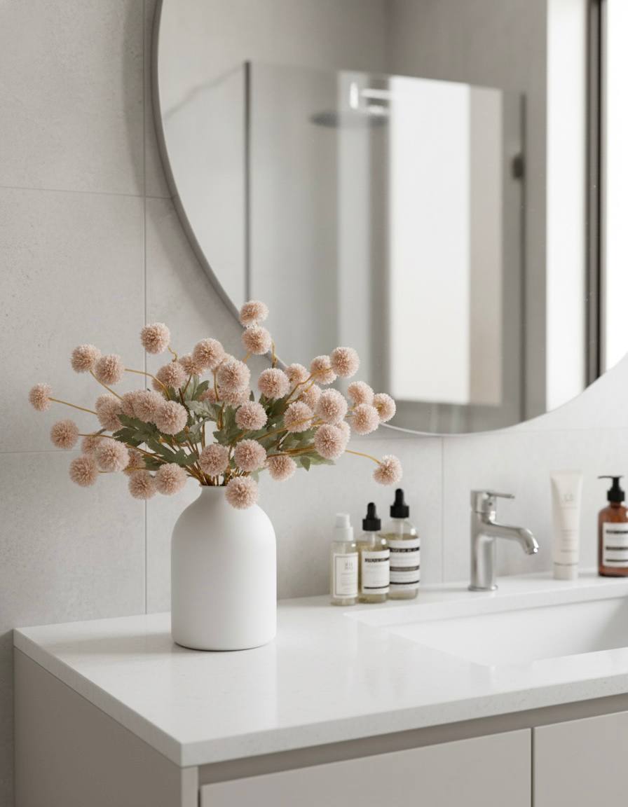 Faux Kiku Flower - Cream (10 stems/50 blooms)