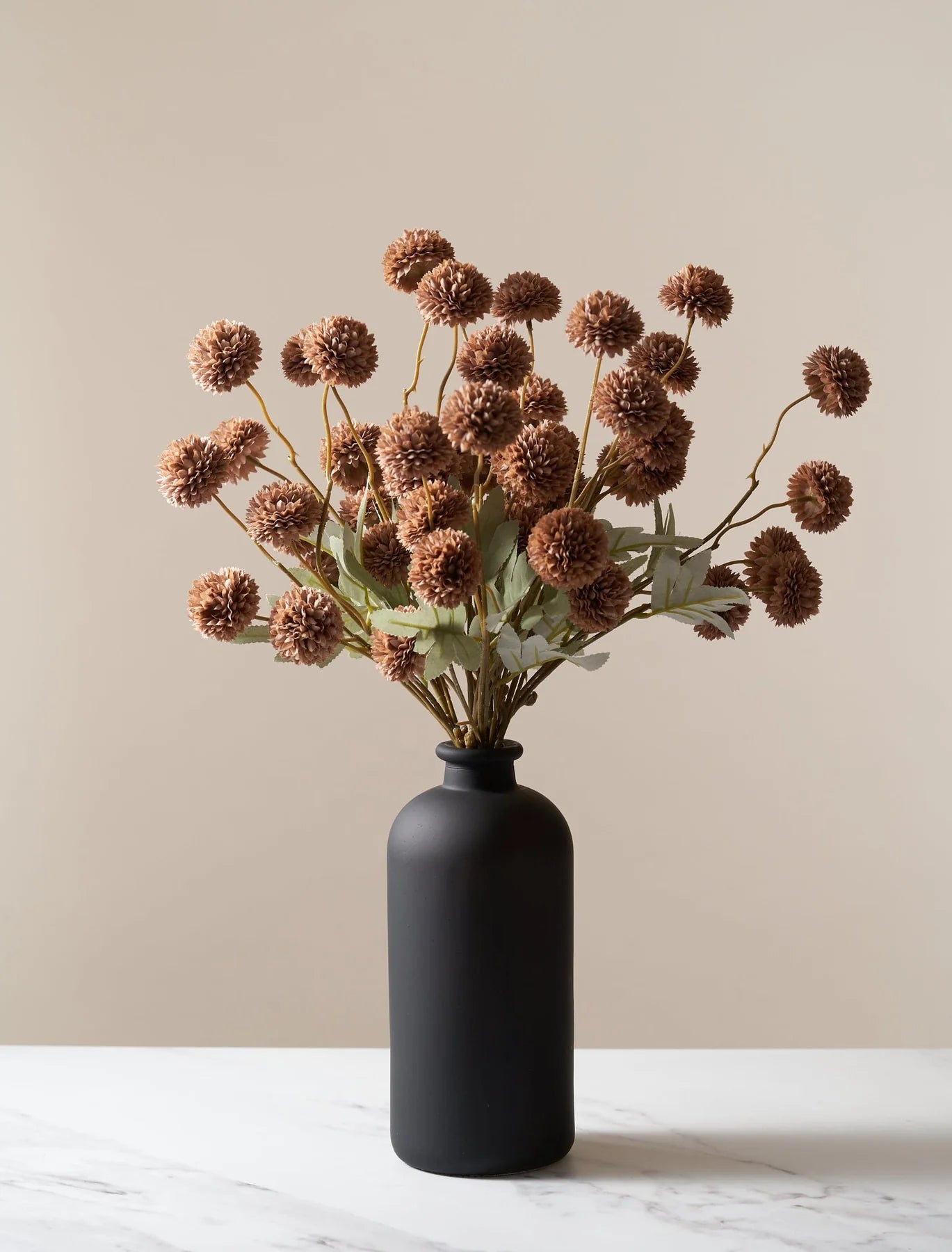 Faux Kiku Flower - Brown (10 stems/50 blooms)