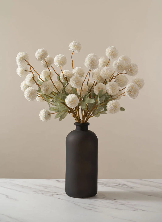 Faux Kiku Flower - White (10 stems/50 blooms)