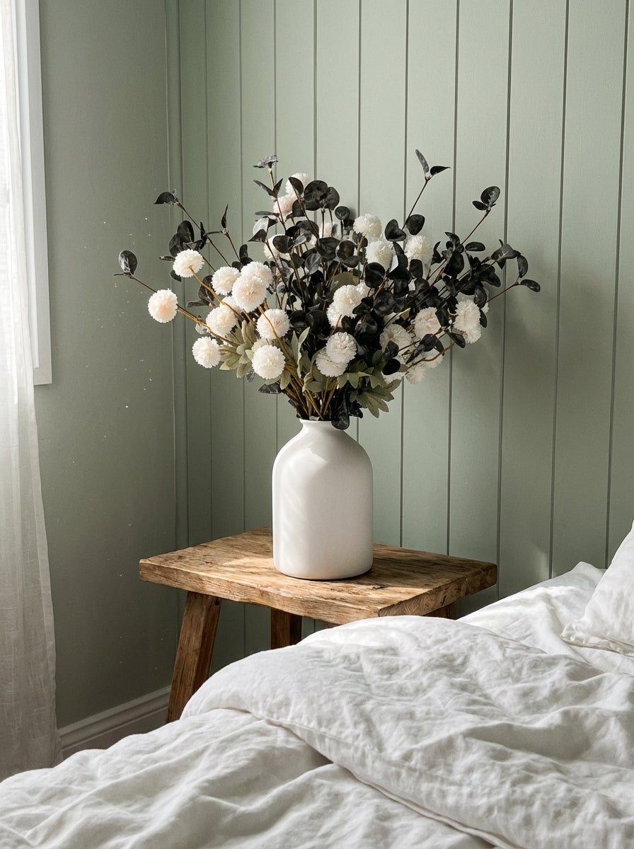 Faux Arrangement - White & Green