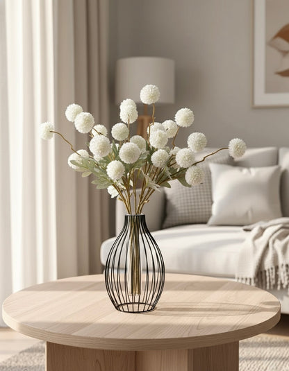 Faux Kiku Flower - White (10 stems/50 blooms)