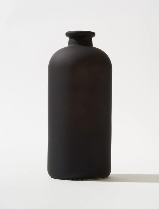 Mia Glass Vase - Matt Black