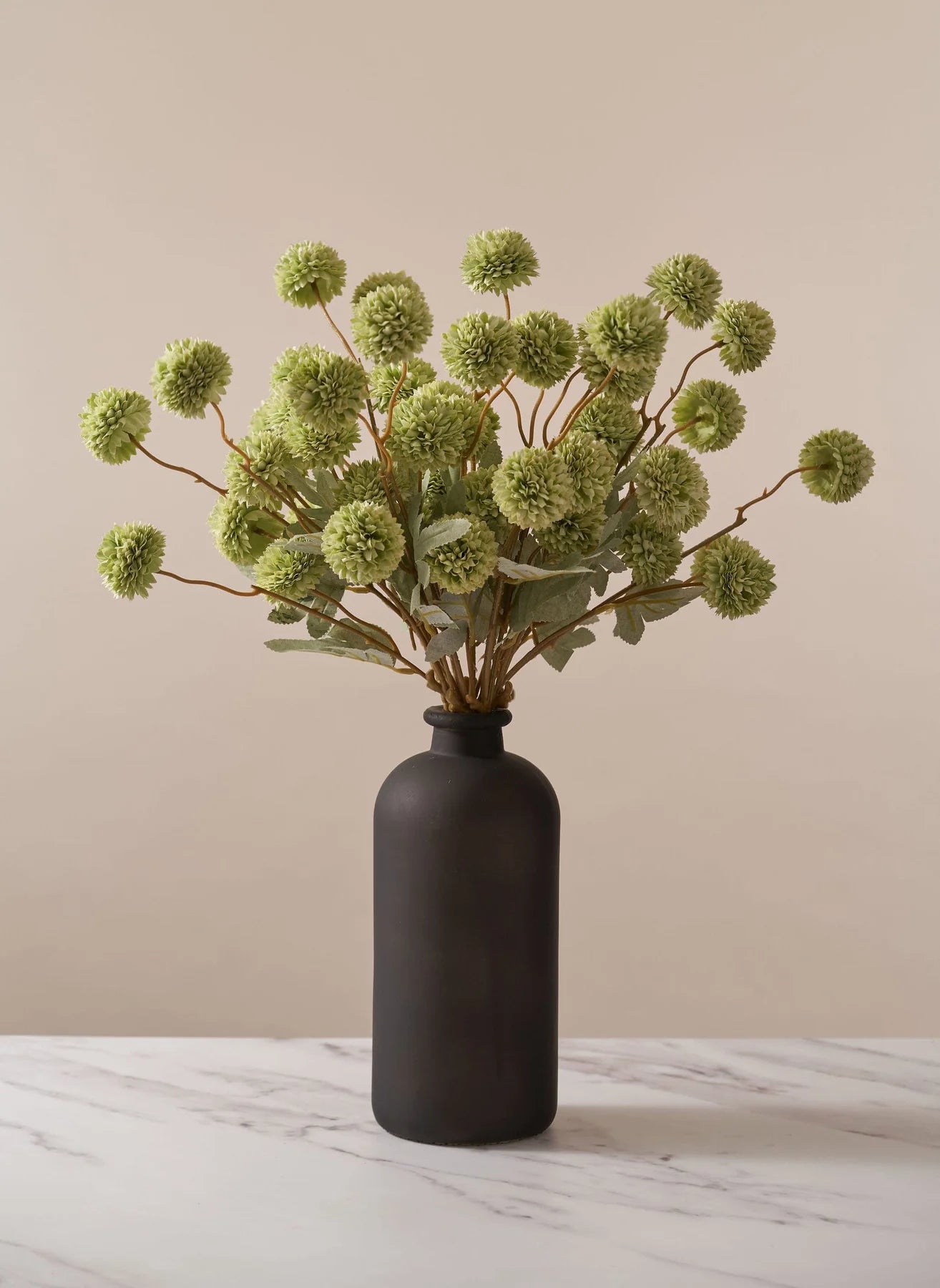 Faux Kiku Flower - Green (10 stems/50 blooms)