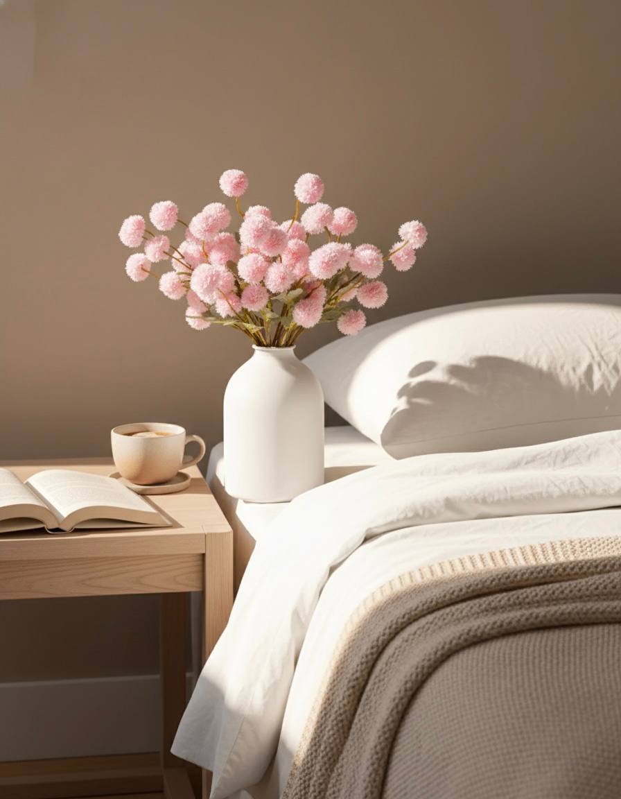 Faux Kiku Flower - Pink (10 stems/50 blooms)