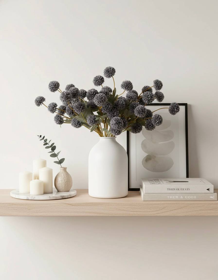 Faux Kiku Flower - Livid (10 stems/50 blooms)