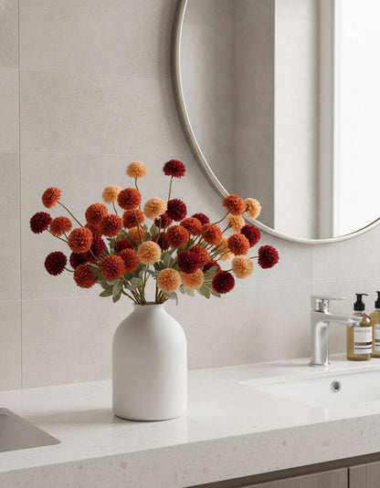 Faux Kiku Flower - Umber Assorted (10 stems/50 blooms)