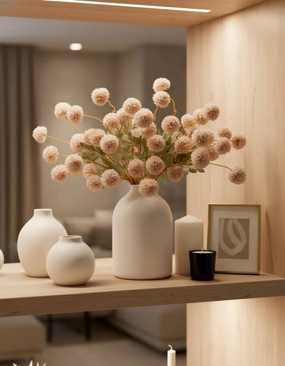 Faux Kiku Flower - Cream (10 stems/50 blooms)