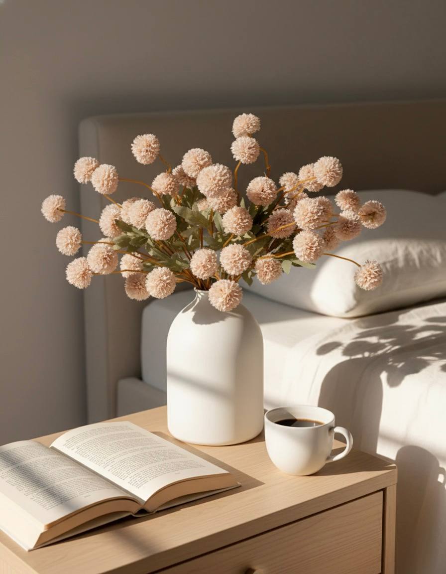 Faux Kiku Flower - Cream (10 stems/50 blooms)