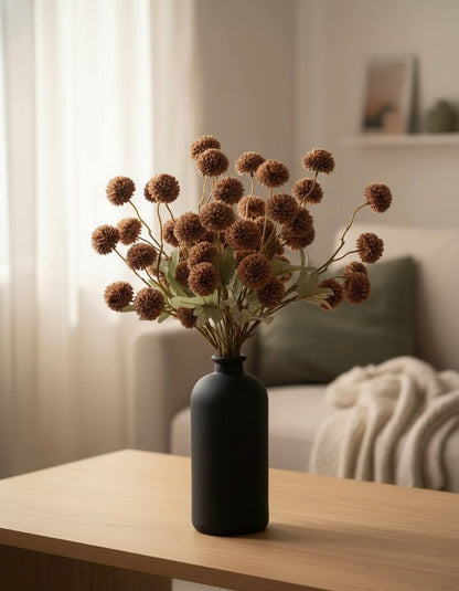 Faux Kiku Flower - Brown (10 stems/50 blooms)